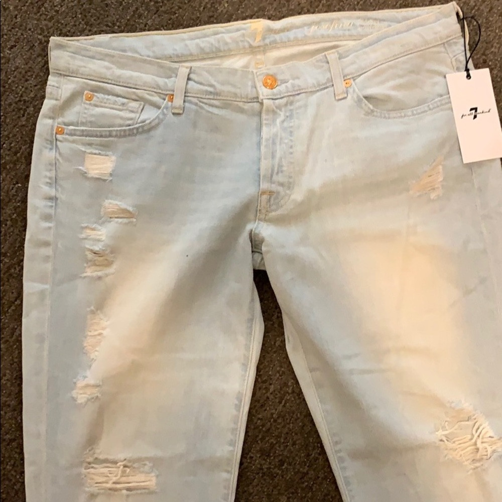 NWT 7 For All Mankind Josefina Destroyed Skinny Boyfriend Jeans 31 - Picture 7 of 12